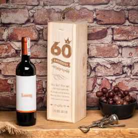 Skrzynka na wino z grawerem, opakowanie na prezent na alkohol